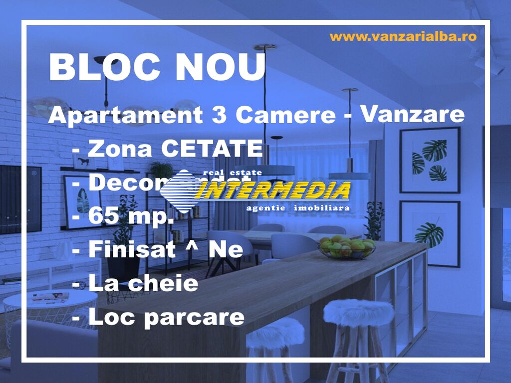 Apartamente cu 3 camere Bloc Nou de vanzare in Alba Iulia Zona Cetate