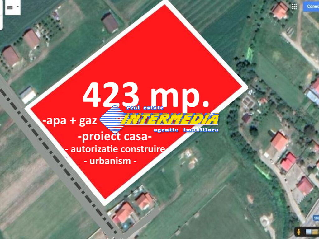 Vanzare Teren Intravilan 423 mp. Alba Iulia Micesti Autorizatie Construire Fundatie si toate utilitatile in fata