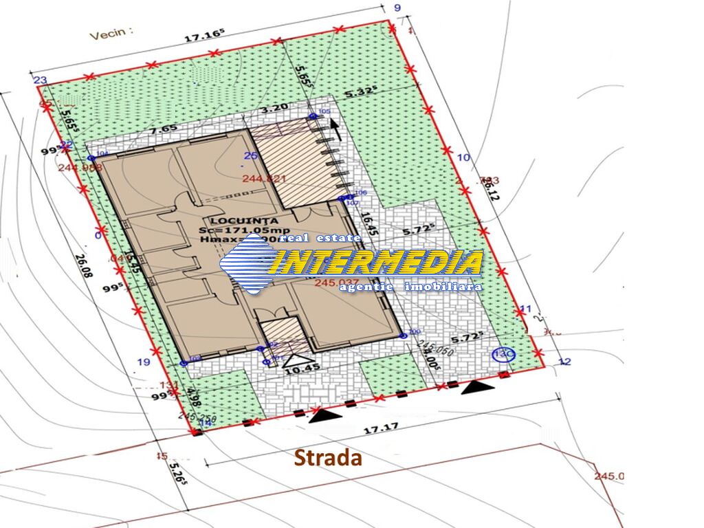 Intravilan land for sale 448 sqm Alba Iulia with authorization for building a house and utilities in front